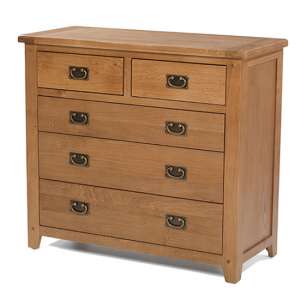 Velum Chest Of Drawers In Chunky Solid Oak With 5 Drawers