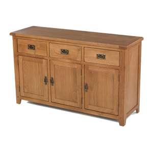 Velum Wooden Large Sideboard In Chunky Solid Oak