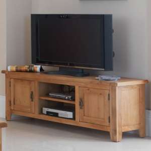 Velum Wooden Large TV Unit In Chunky Solid Oak