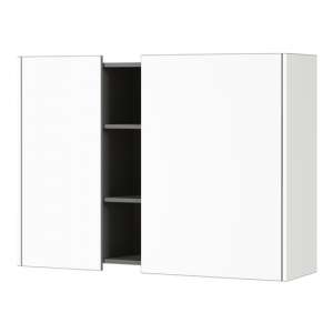 Veluva Wall Storage Cabinet In White And Graphite With 2 Doors