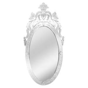 Venetians Oval Wall Bedroom Mirror In Silver Frame