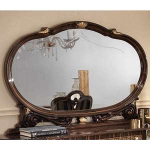 Venus High Gloss Bedroom Dressing Mirror In Walnut And Gold