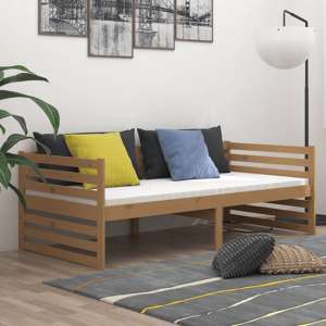 Veras Solid Pinewood Single Day Bed In Honey Brown
