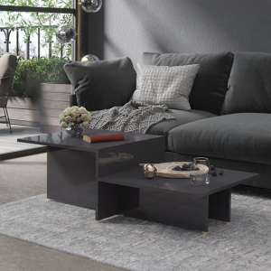 Vered High Gloss Coffee Table In Grey