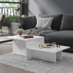 Vered High Gloss Coffee Table In White