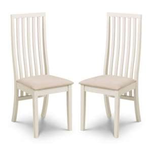 Valeska Ivory Faux Suede Dining Chairs In Pair