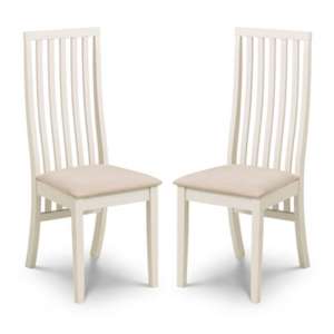 Valeska Ivory Faux Suede Dining Chairs In Pair
