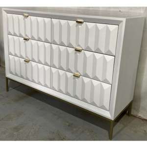 Veraiza Chest Of Drawers In White High Gloss With 6 Drawers