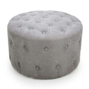 Vallejo Small Round Pouffe In Light Grey
