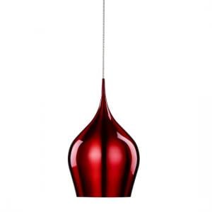 Vibrant 26cm Pendant Light In Wine Red