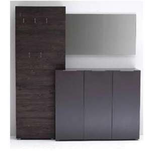 Vicenza Hallway Furniture Set In Anthracite And Wenge
