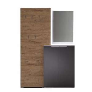 Vicenza Hallway Furniture Set In Oak And Anthracite