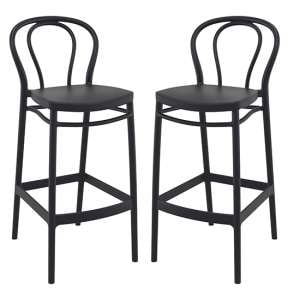 Victor Black Polypropylene With Glass Fiber Bar Chairs In Pair