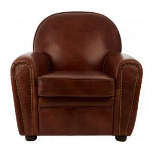 Victory Classic Leather Armchair In Brown