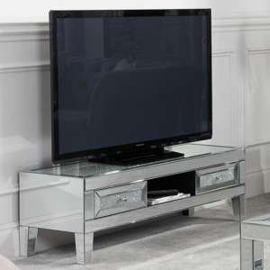Vienna Glass TV Stand With 2 Drawers In Mirrored