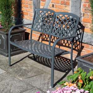 Vietro Aluminium Seating Bench In Gunmetal Grey
