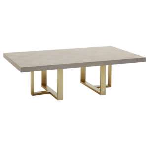 Vigap Wooden Coffee Table In Light Oak With Gold Metal Legs