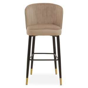 Vilest Upholstered Velvet Bar Chair In Mink
