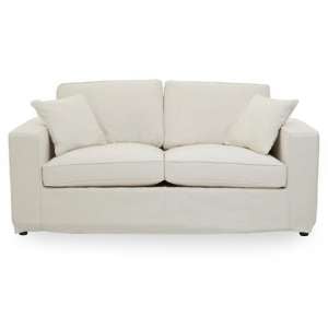 Villanova Fabric Upholstered 2 Seater Sofa In Cream