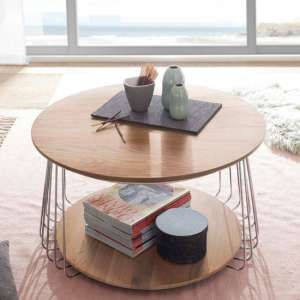 Vilnius Large Round Wooden Coffee Table In Oak
