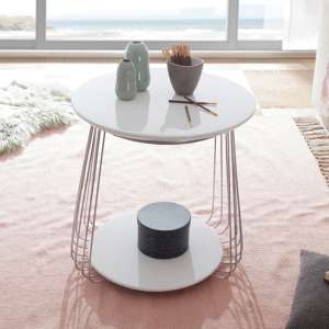 Vilnius Small Round Wooden Coffee Table In White