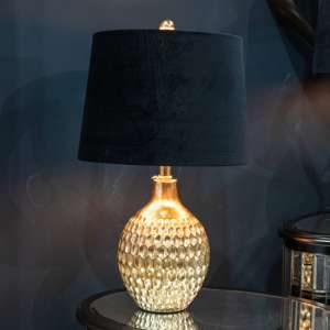 Vincentia Resin Table Lamp In Gold With Black Shade