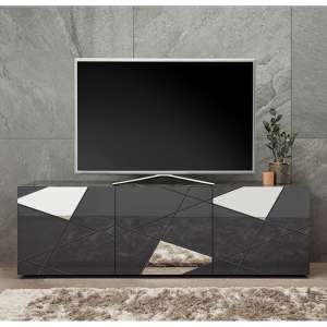Viro High Gloss 3 Doors TV Stand In Anthracite