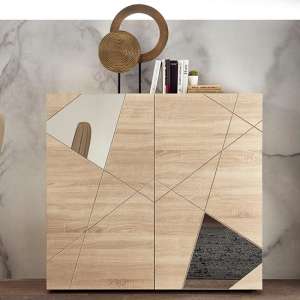 Viro Wooden 2 Doors Sideboard In Sonoma Oak