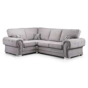 Virto Fullback Fabric Left Hand Corner Sofa In Silver Grey