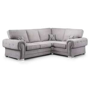 Virto Fullback Fabric Right Hand Corner Sofa In Silver Grey