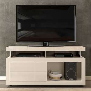 Vistoc High Gloss Storage TV Stand In White