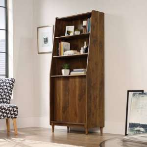 Vittoria Wooden Wide Bookcase In Walnut And Black