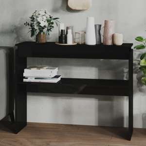 Vivica High Gloss Console Table With Undershelf In Black