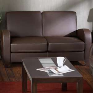 Vivo Faux Leather Fold Out Sofa Bed In Chestnut