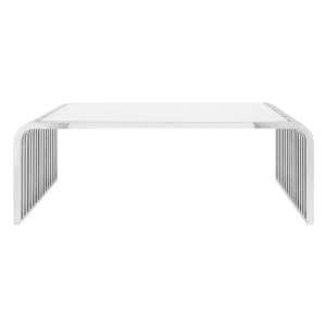 Sceptrum Slatted Coffee Table In Silver      