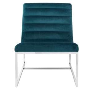 Sceptrum Velvet Curved Cocktail Chair In Teal     