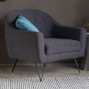 Volka Fabric Upholstered Armchair In Licorice Black