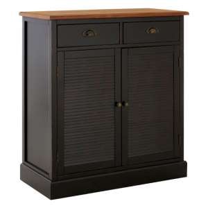 Vorgo Wooden Sideboard With 2 Doors And 10 Drawers In Black