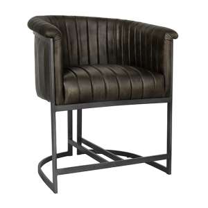 Votkinsk Faux Leather Lounge Chair Dark Grey With Black Legs