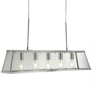 Voyager 5 Light Lantern Bar In Chrome And Glass
