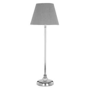 Vrico Grey Fabric Shade Table Lamp With Silver Base