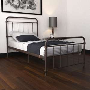 Wilmslow Metal Single Bed In Bronze