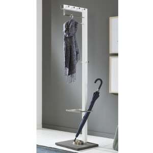 Wallingford Metal Coat Stand In White With Anthracite Base