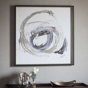 Wanda Whirlpool Framed Wall Art In Gold And Natural