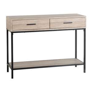 Whitlow Wooden Console Table In Oak With 2 Drawers
