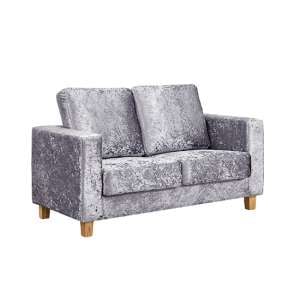 Wasp Crushed Velvet 2 Seater Sofa In Silver