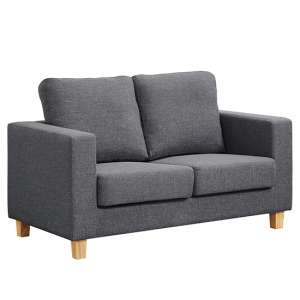 Caridad Linen Fabric 2 Seater Sofa In Dark Grey