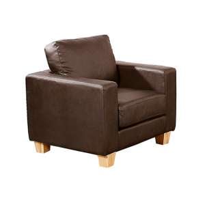 Caridad PU Leather 1 Seater Sofa In Brown