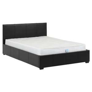 Wick Faux Leather Storage Double Bed In Black