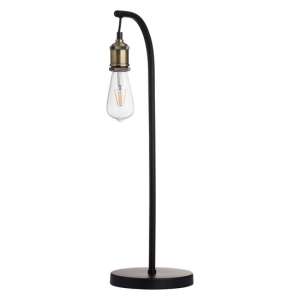 Weir Metal Industrial Table Lamp In Black And Brass